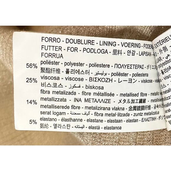 Zara Gold Bandeau Strapless Knit Top Metallic Pleated Side Tube Top Size L - Picture 10 of 10